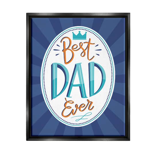 Stupell Industries Best Dad Ever Striped Phrase Floater Framed Art